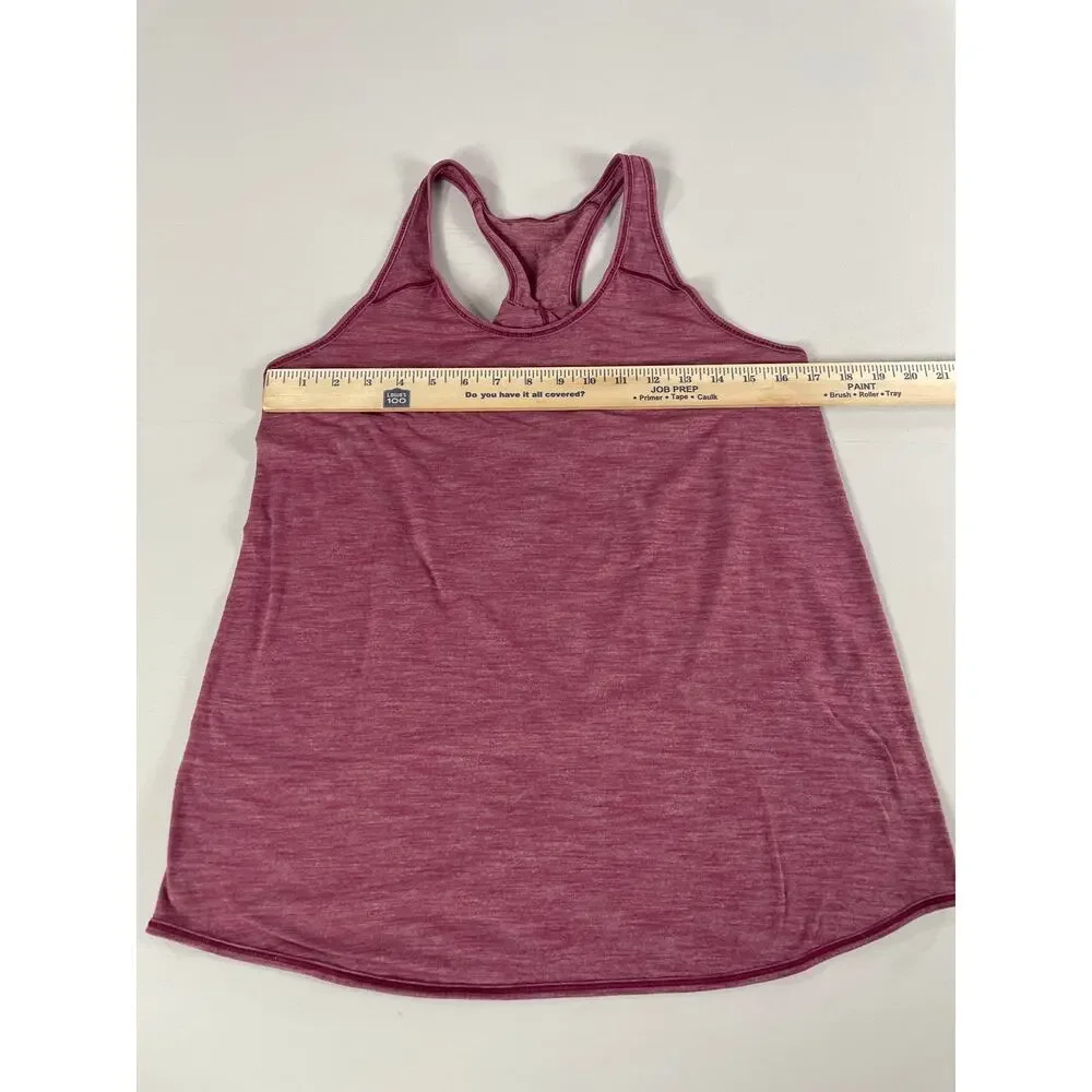 Lululemon Size M Activewear Tank Heathered Burgundy Racerback